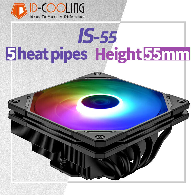 Cpu Cooler - ID-COOLING IS-55 5 ヒートパイプ CPU クーラー下圧空冷ラジエーター