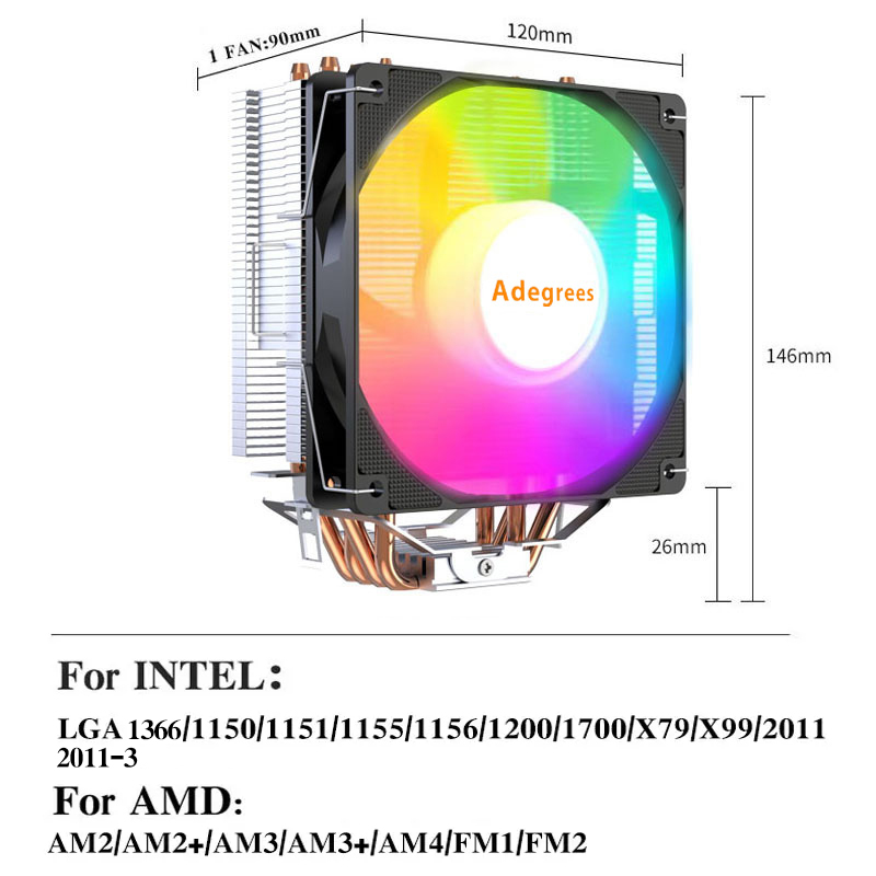 X99タワー型CPUクーラー、4つのヒートパイプ、120MM - Cpu Cooler のレビューと価格