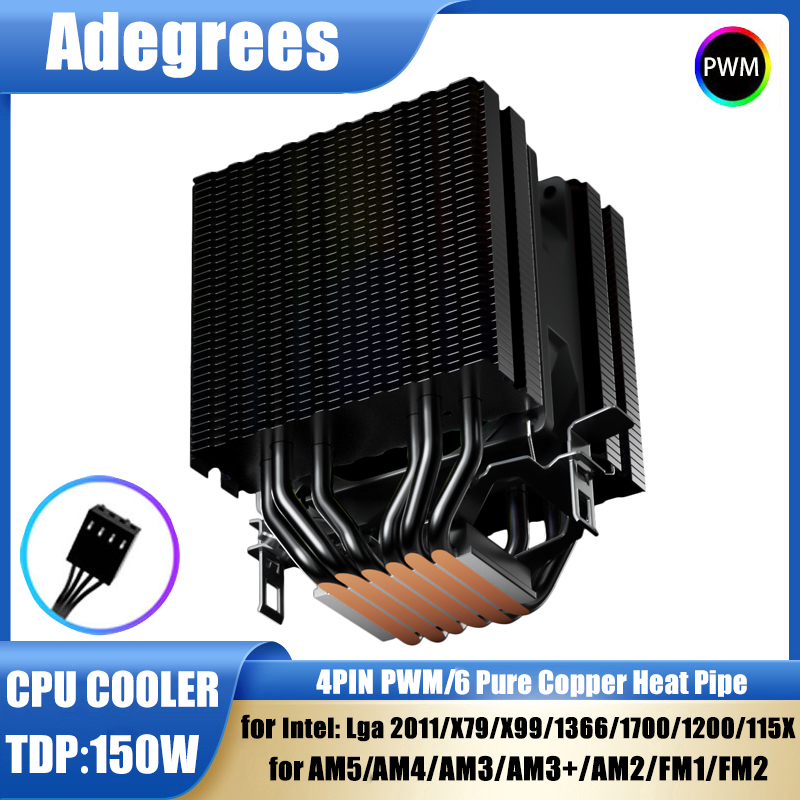 6本のヒートパイプ搭載CPU空冷クーラー、4ピンPWM RG - Cpu Cooler のレビューと価格
