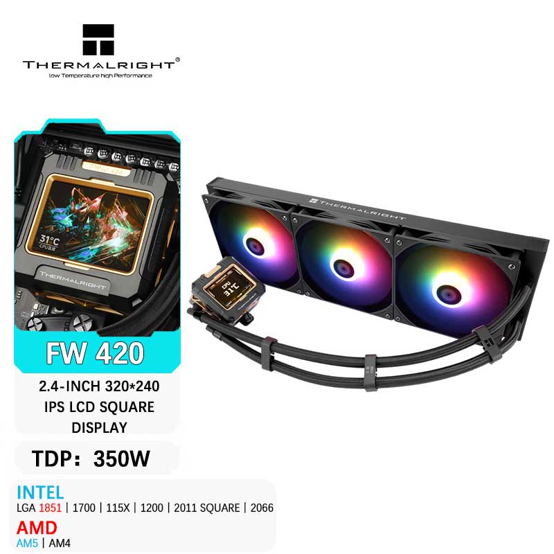 サーマルライトオールインワンcpu水冷クーラー、fw 420 - Aio Liquid Cooler のレビューと価格